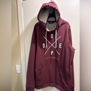 DOPE Maroon Hooded Pullover with White Logo